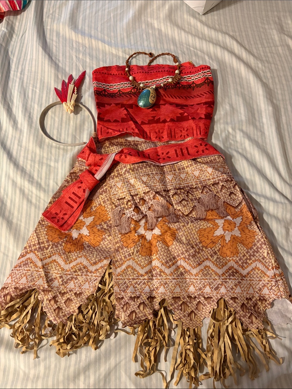 Girls Red and Tan Island Adventure Costume Set